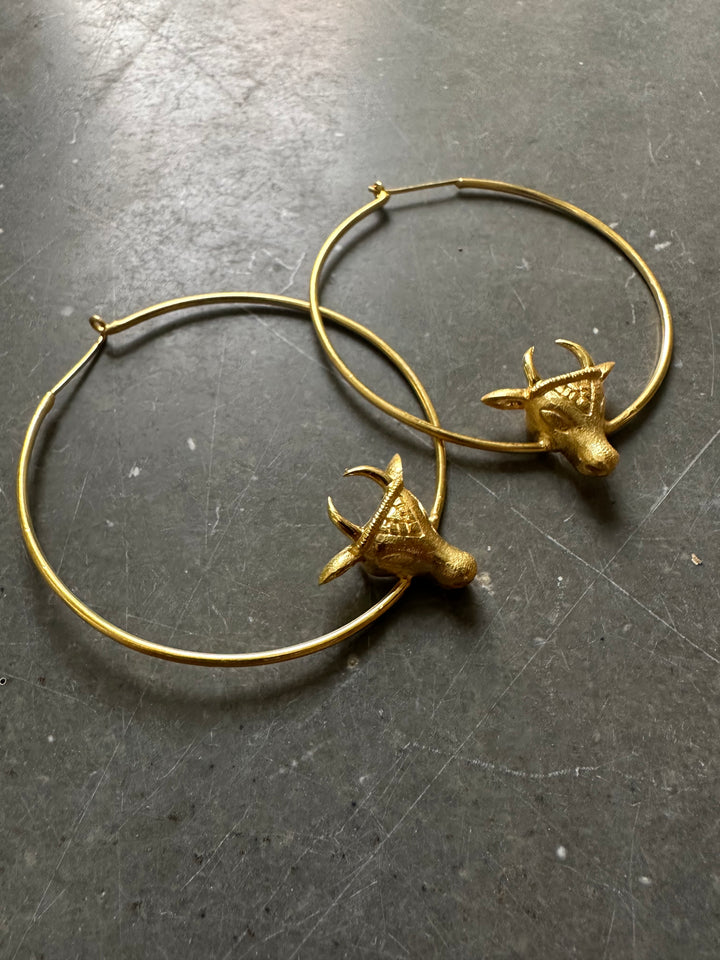 Cow Hoop Earrings