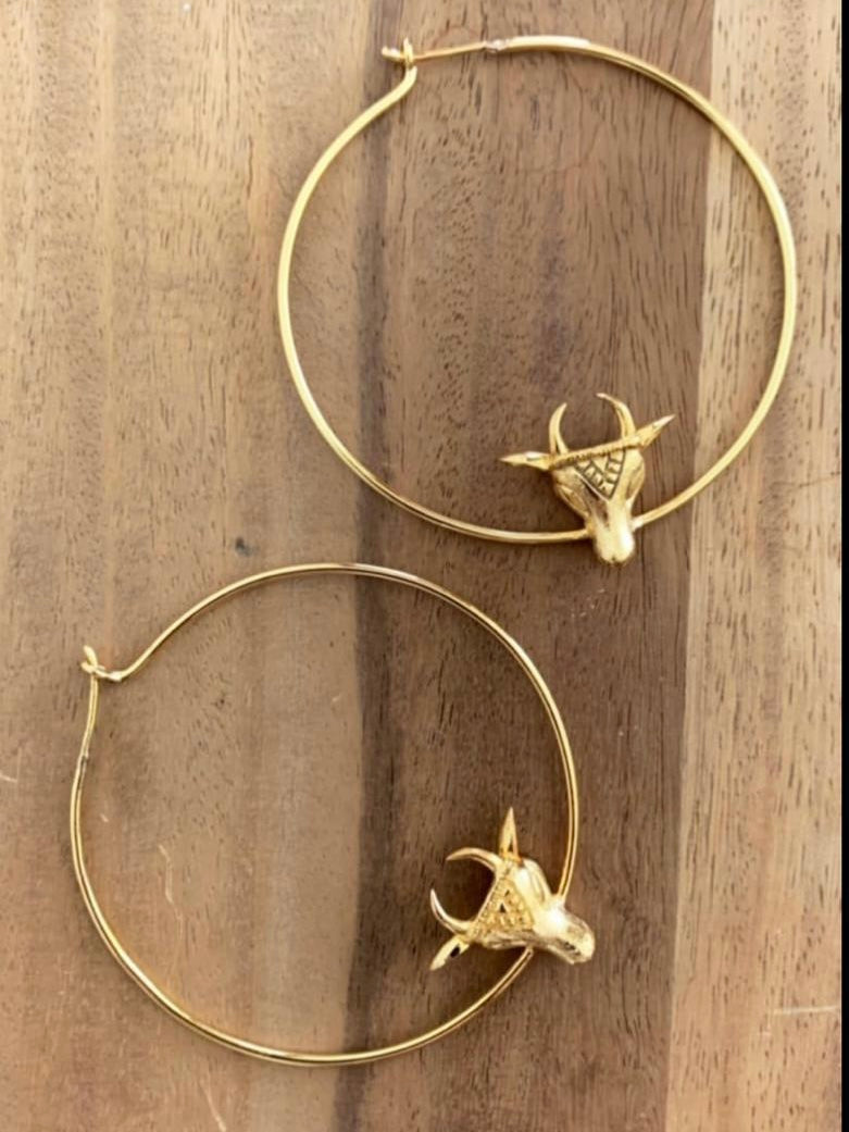 Cow Hoop Earrings