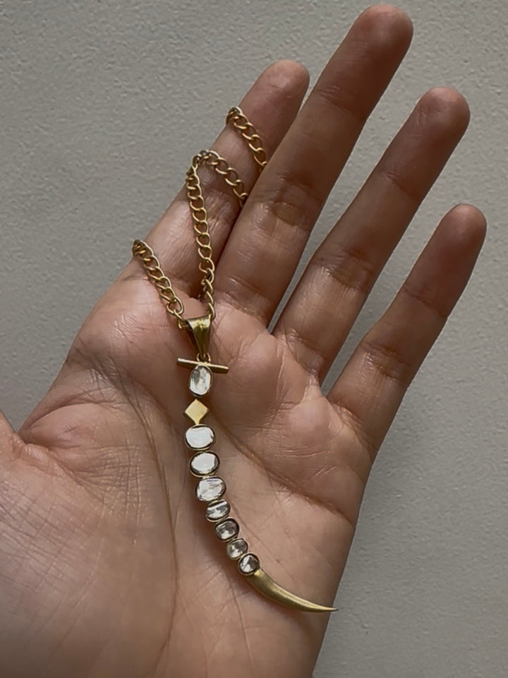 Crescent sword necklace