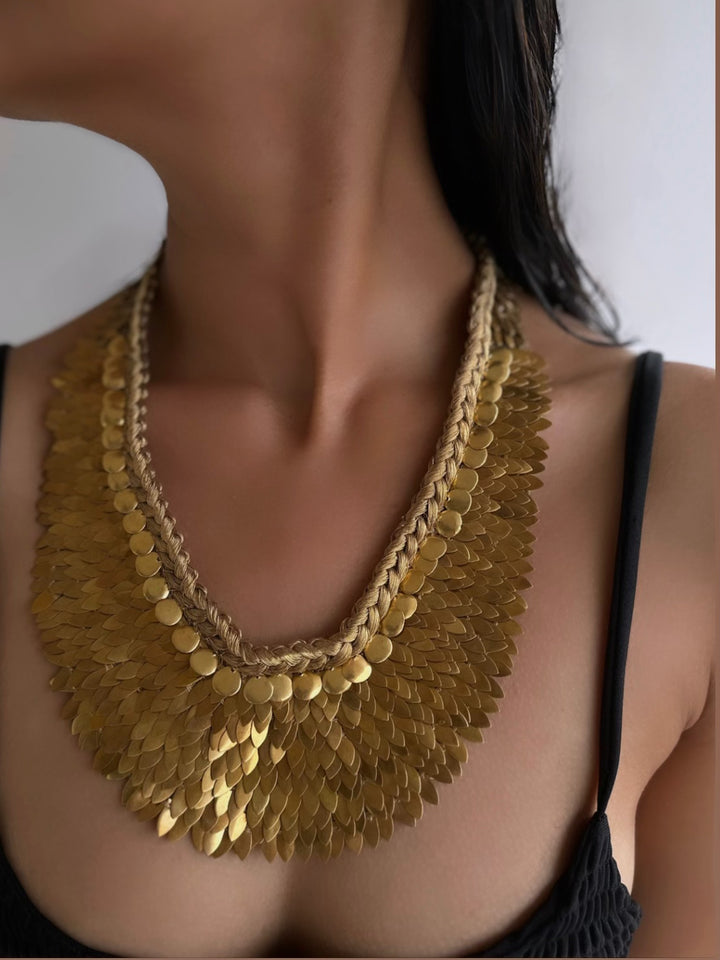 Golden Feather Necklace