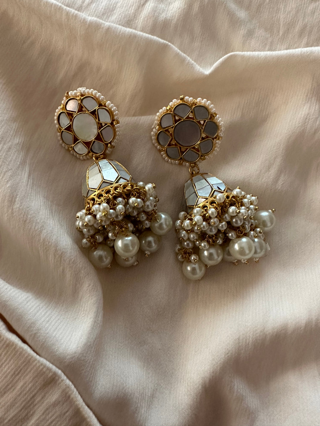 Jhumki Milky Earrings