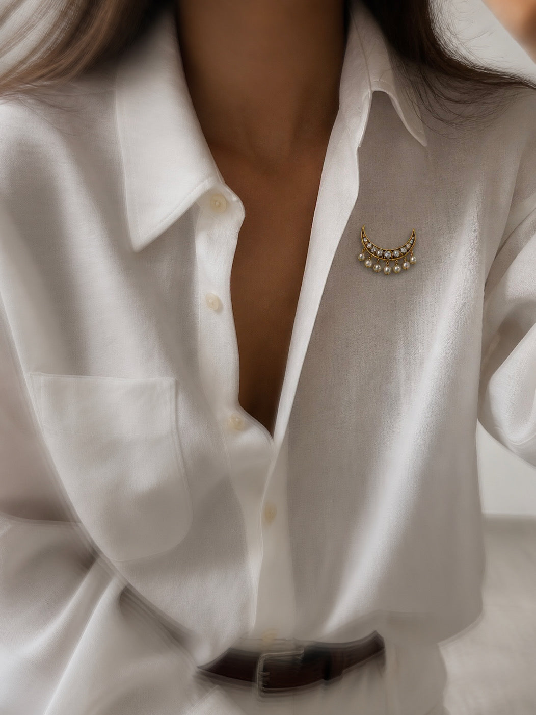 Chand jadau pin brooche