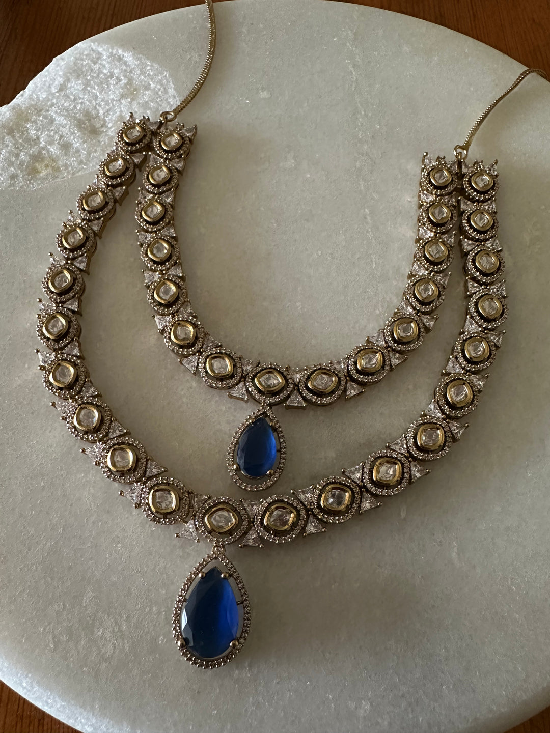 Tanzanite victorian necklace set