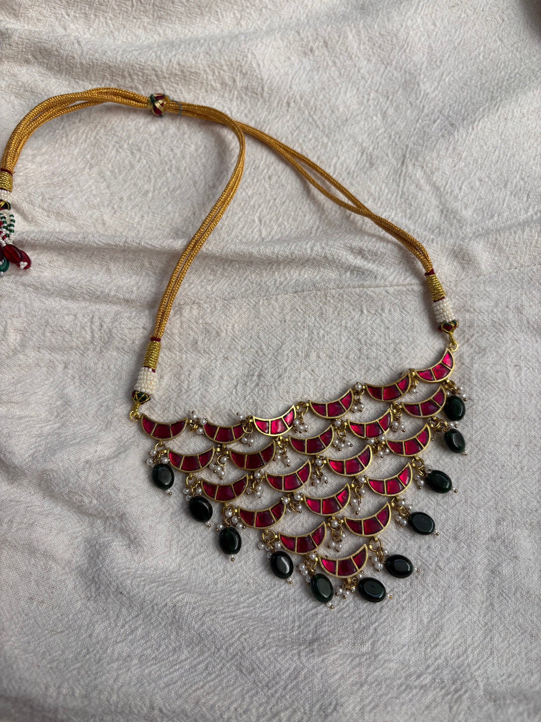 Pink chand necklace set