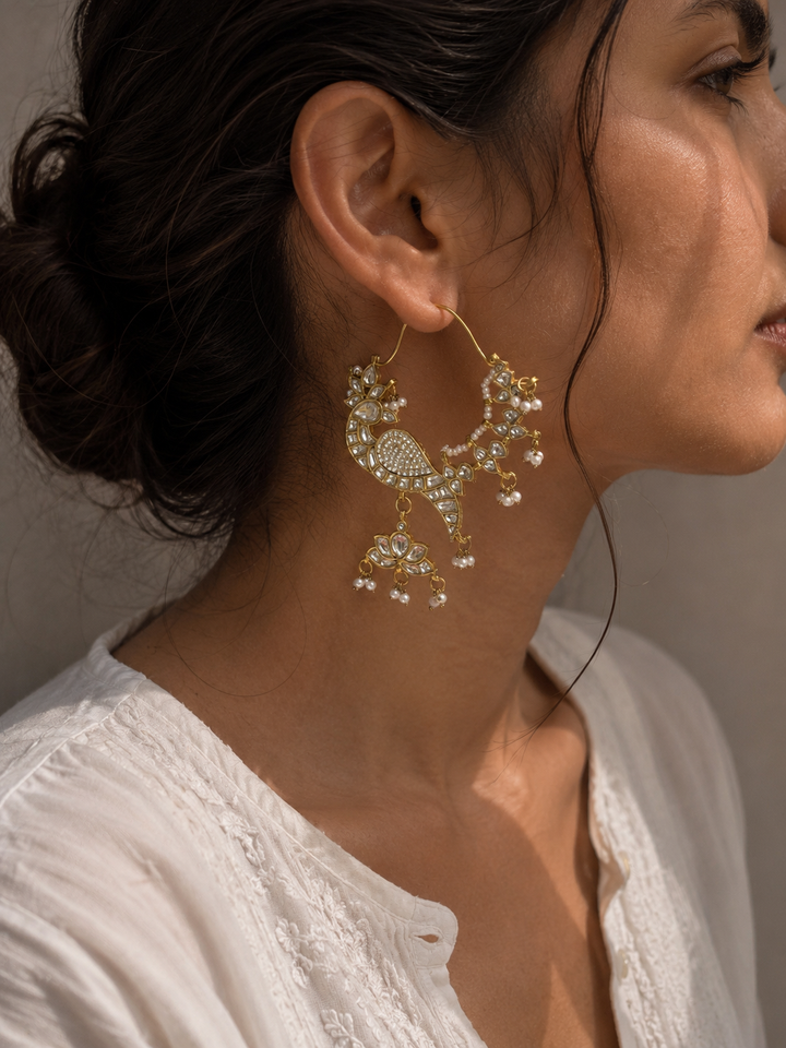 Peacock jhumka earrings