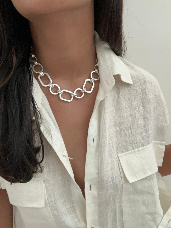 Vanco silver link Necklace