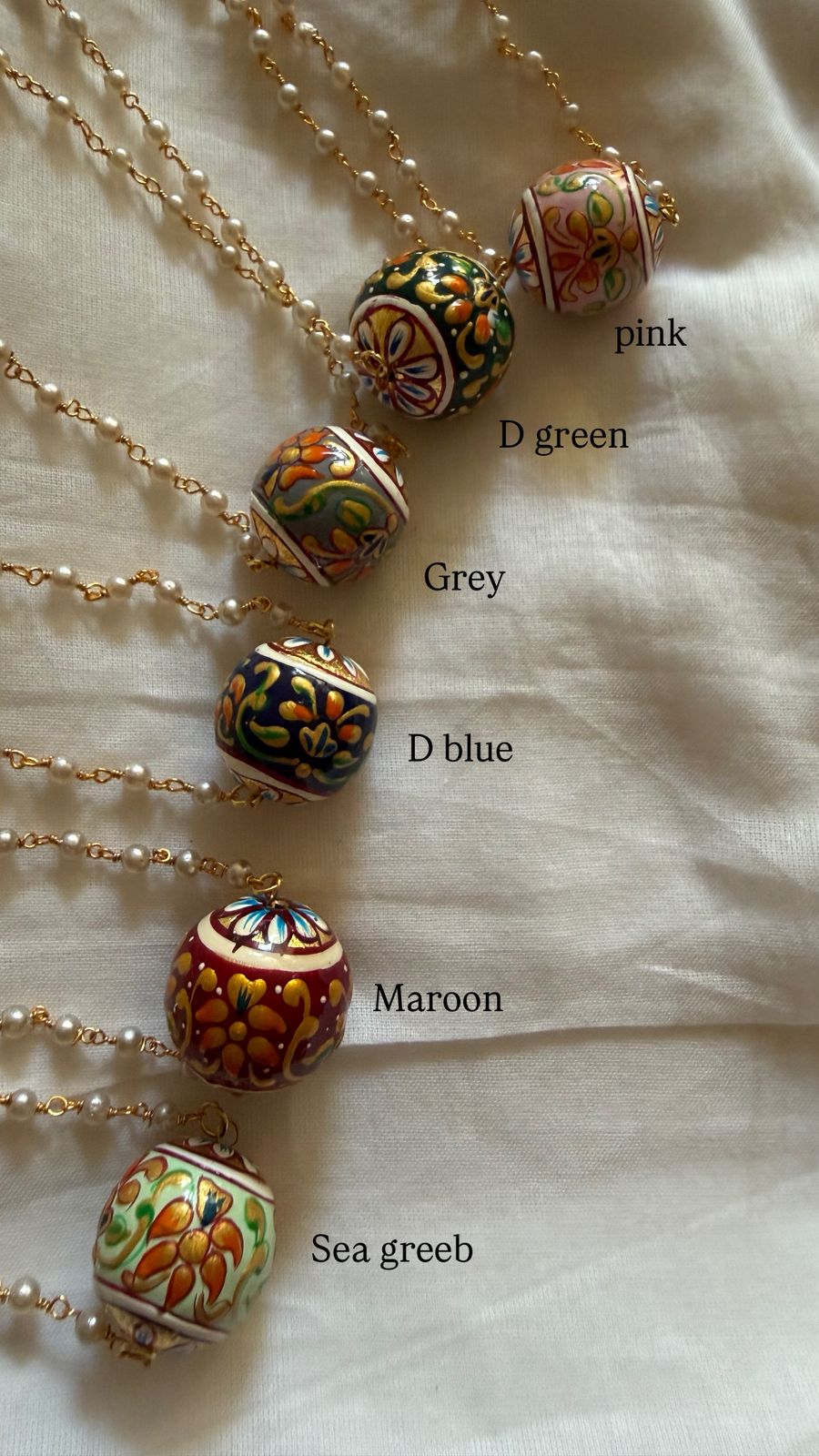 Meenakari orbs Globe Necklace