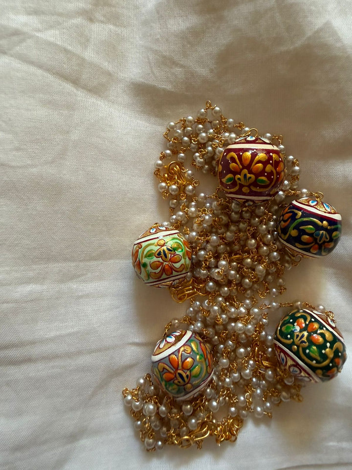 Meenakari orbs Globe Necklace