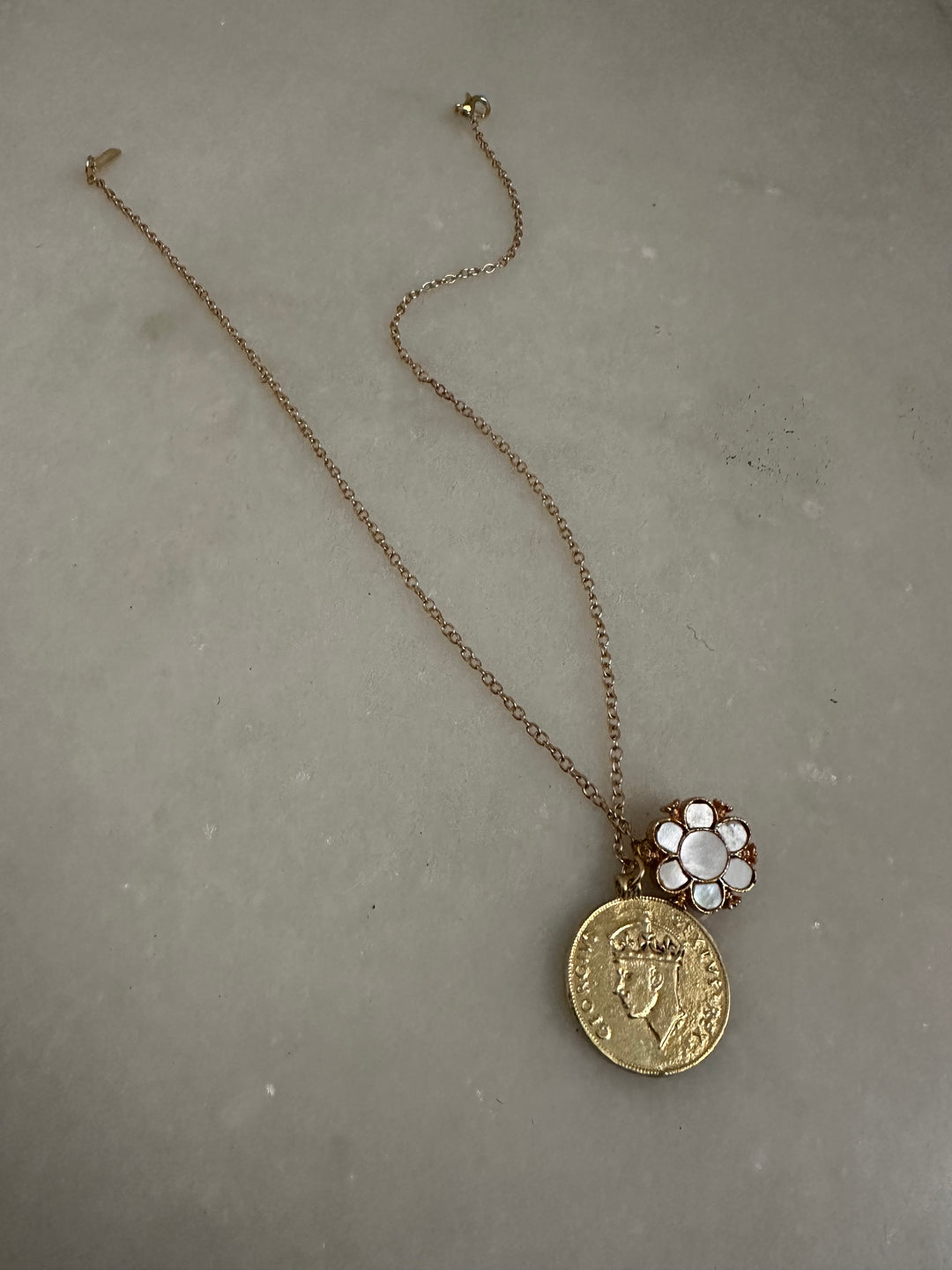 Coin Flower Necklace