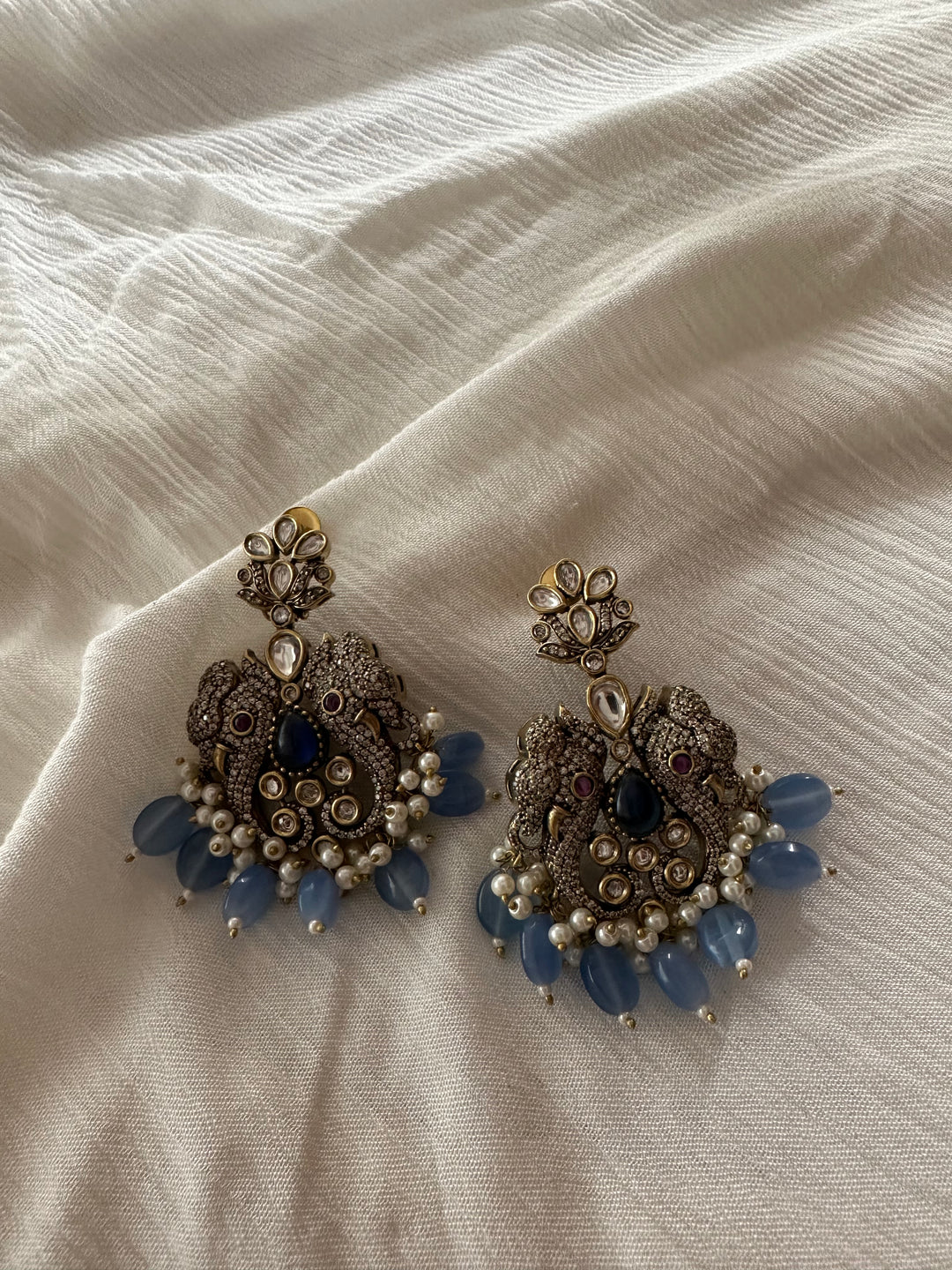 Peacock Blue Earrings