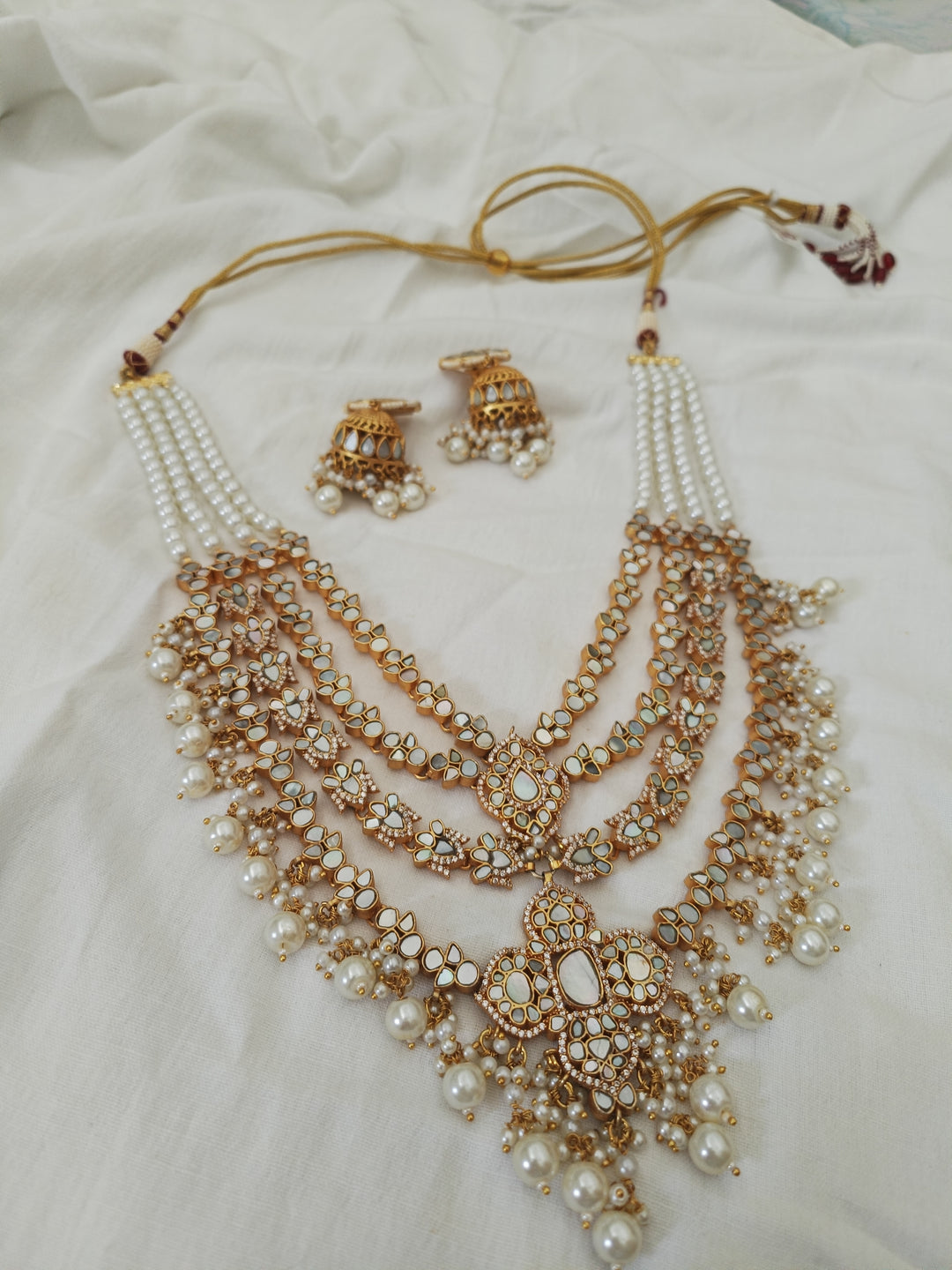 Maharani Molted Pearl Necklace Set