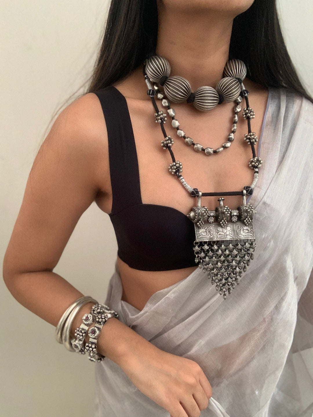 Silver Saree