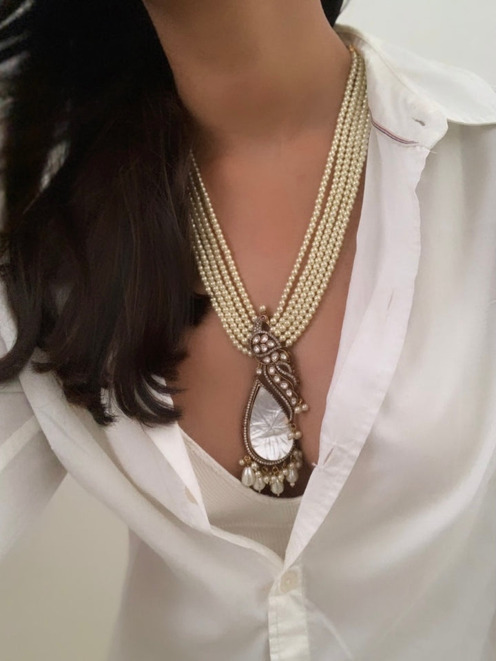 Mother of Pearl Peacock Necklace