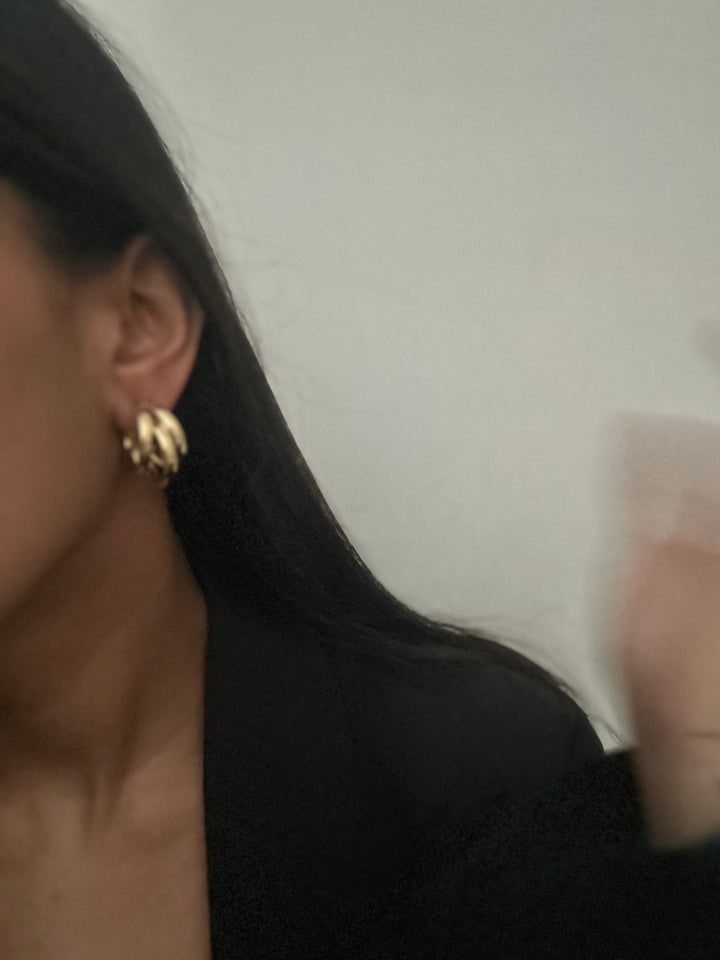 Tri Line Hoop Earrings