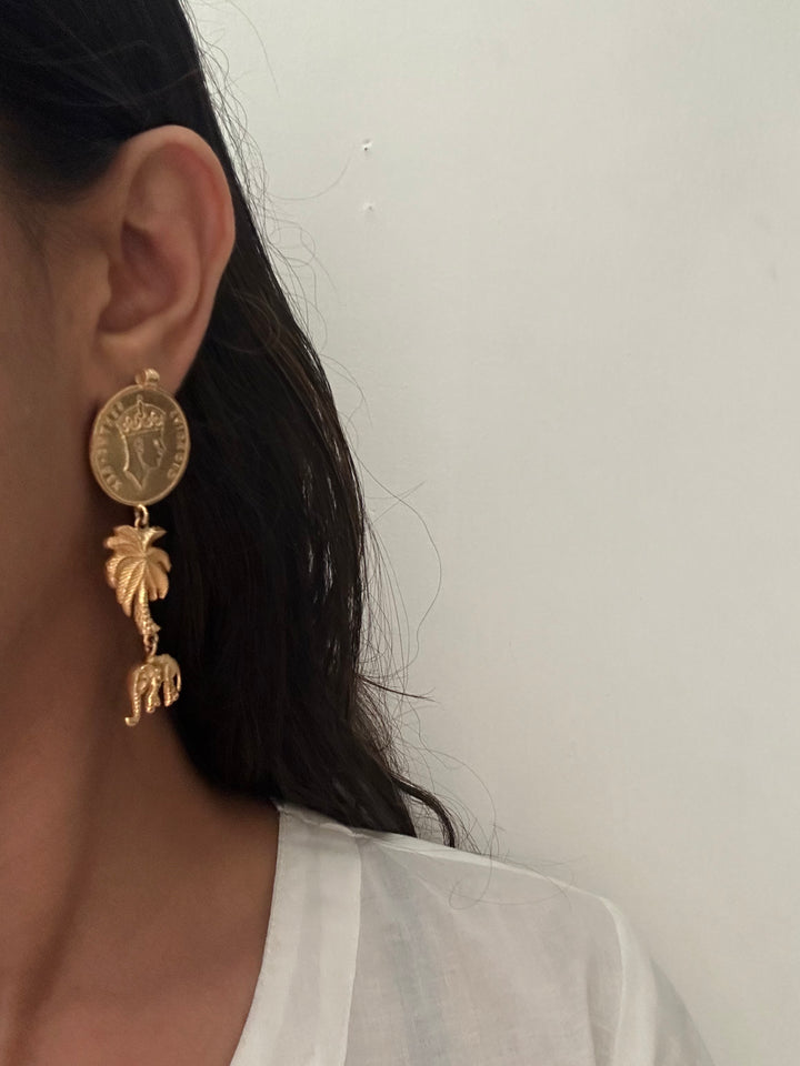 Palms Eve Coin Earrings