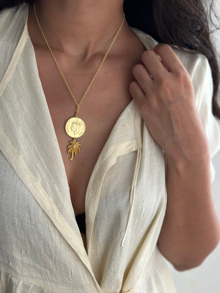 Palms Eve Coin Necklace