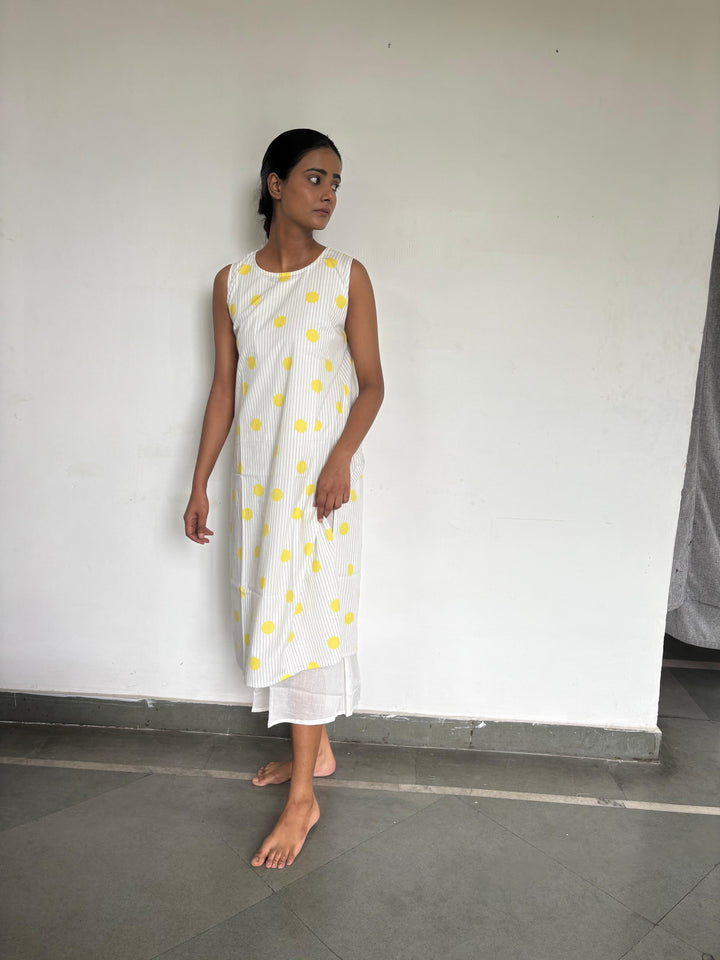 Polka straight dress