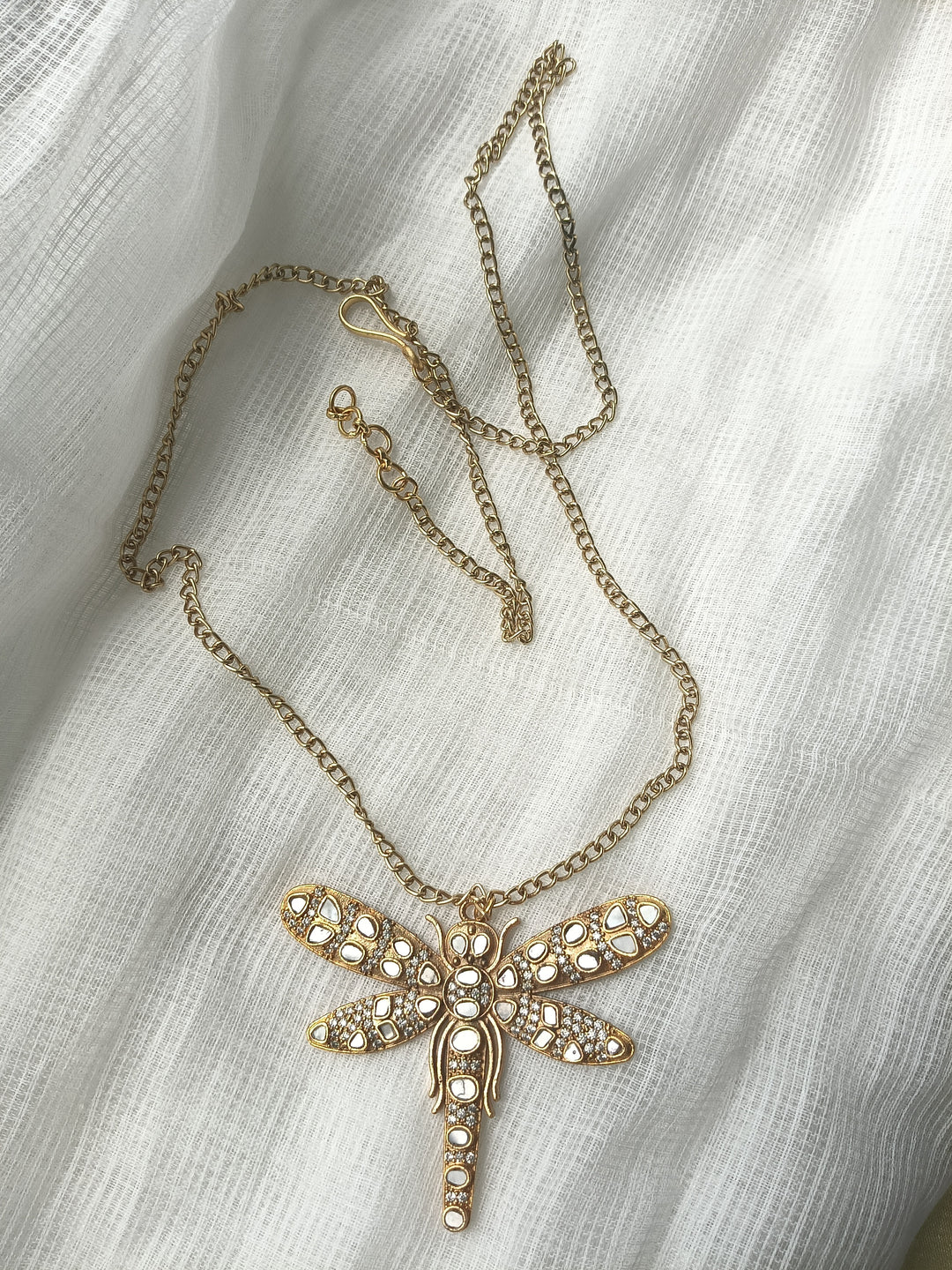 Dragon fly mop necklace