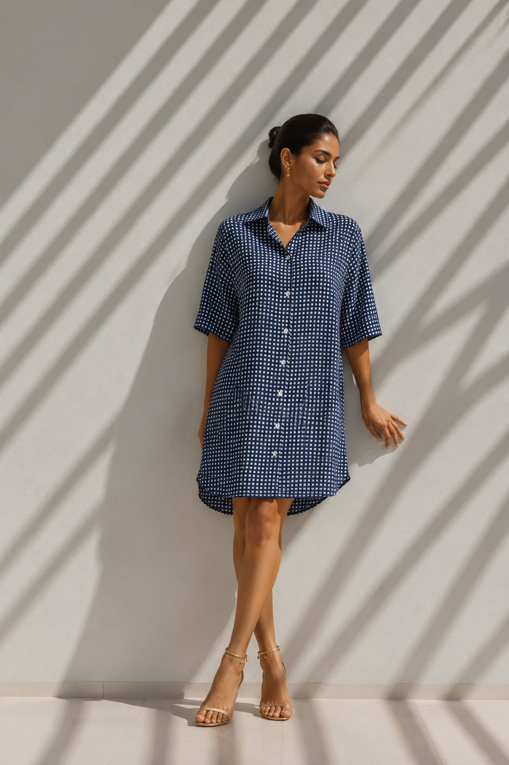 Rounded shirt dress