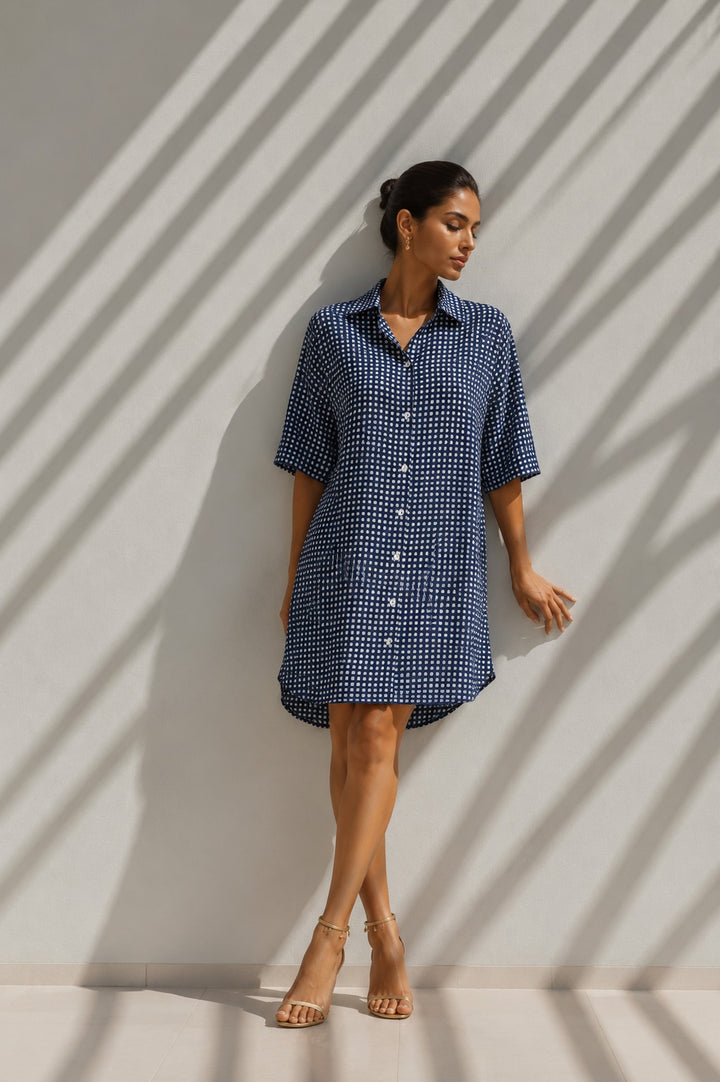 Rounded shirt dress