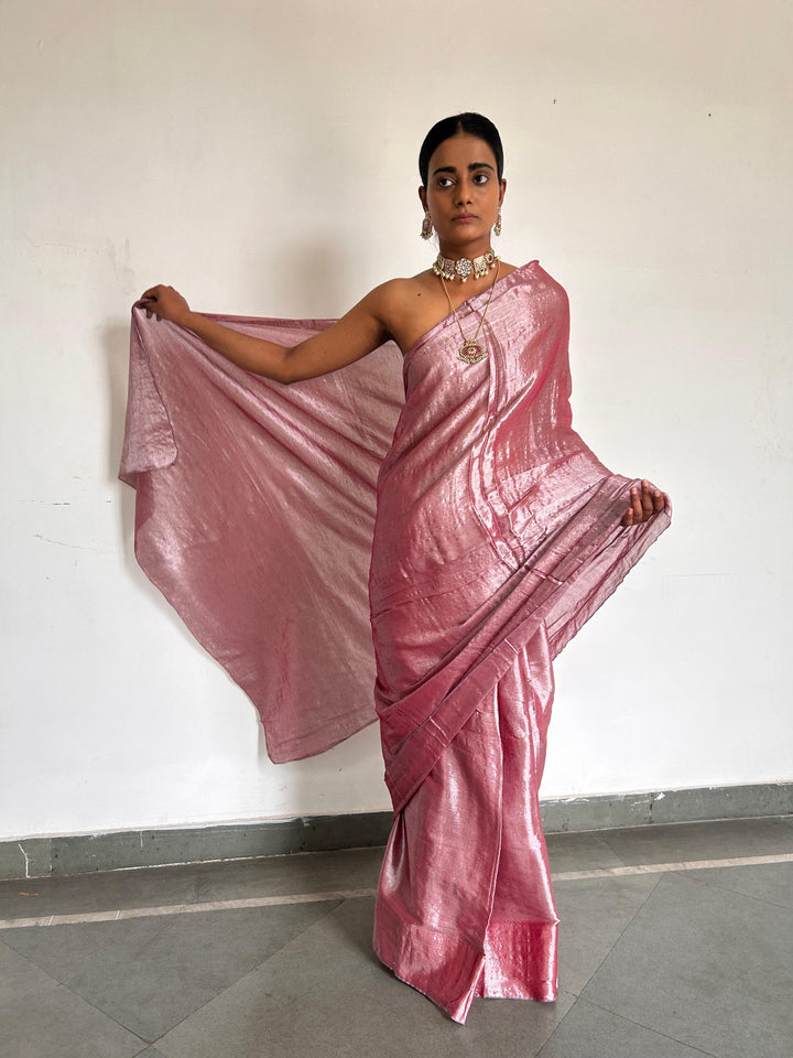 Fushia  pink saree