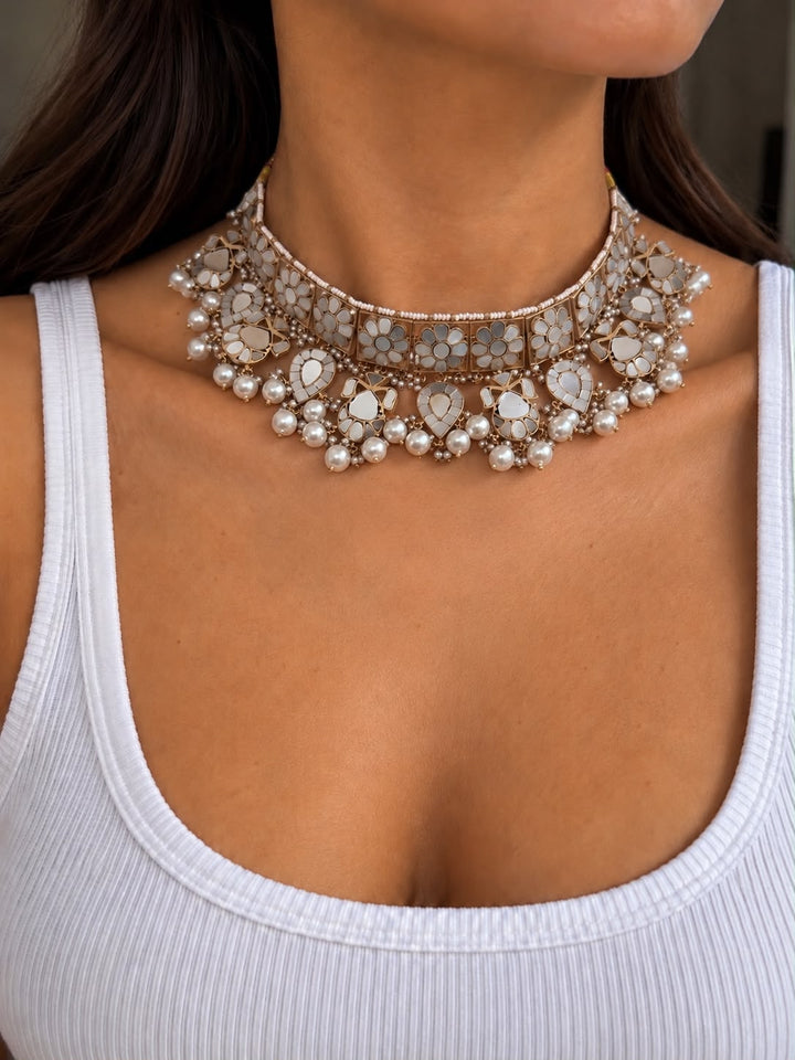 Petal mirror choker set