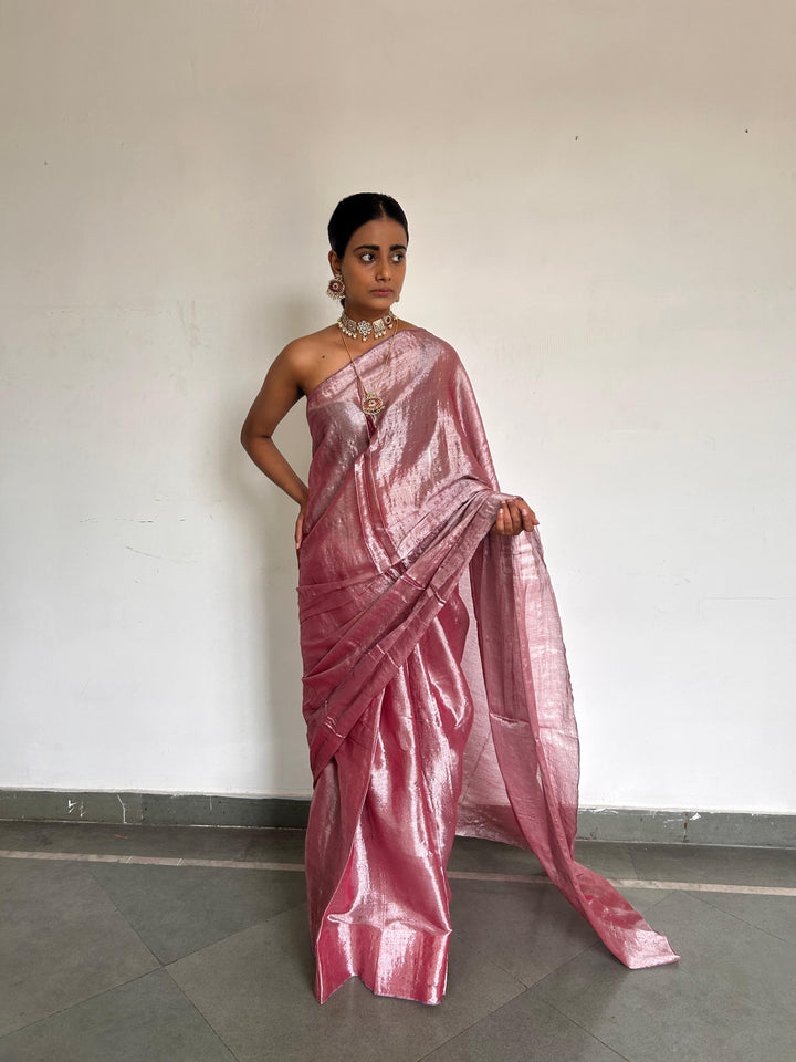 Fushia  pink saree