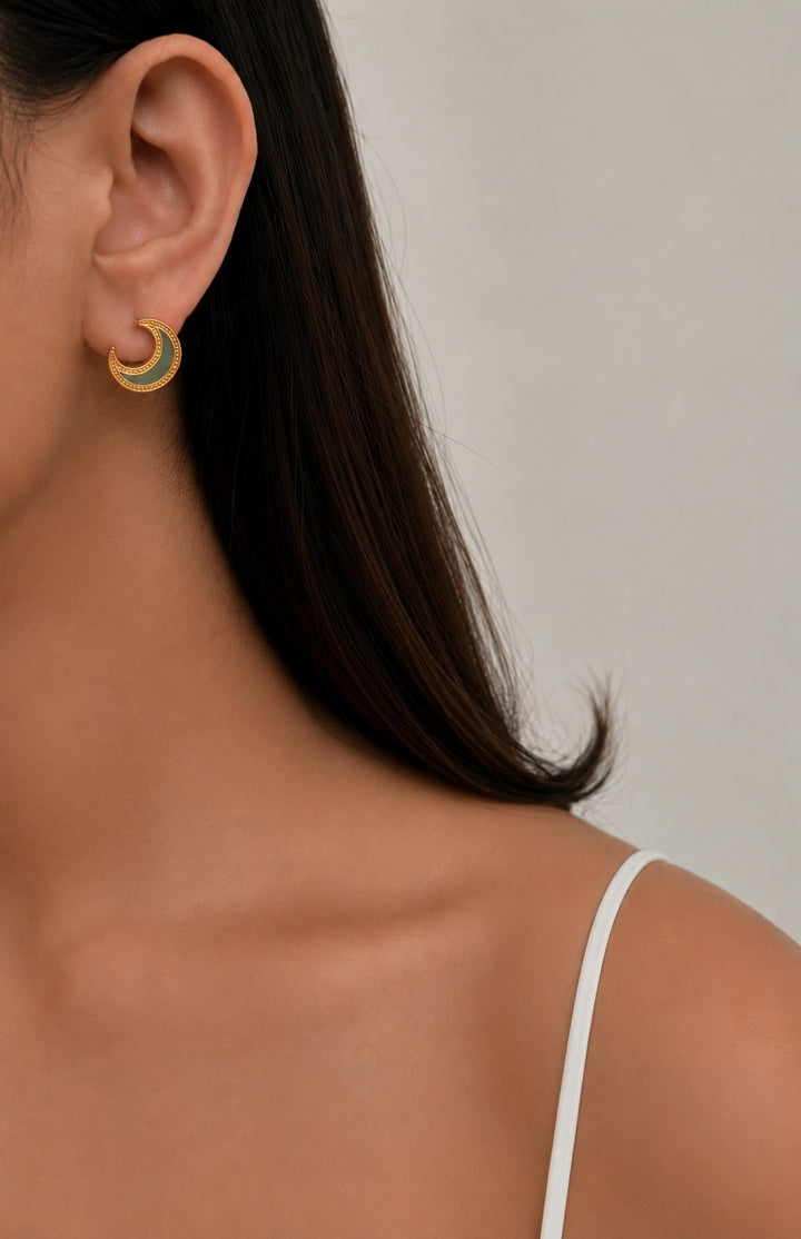 Titan moon earrings