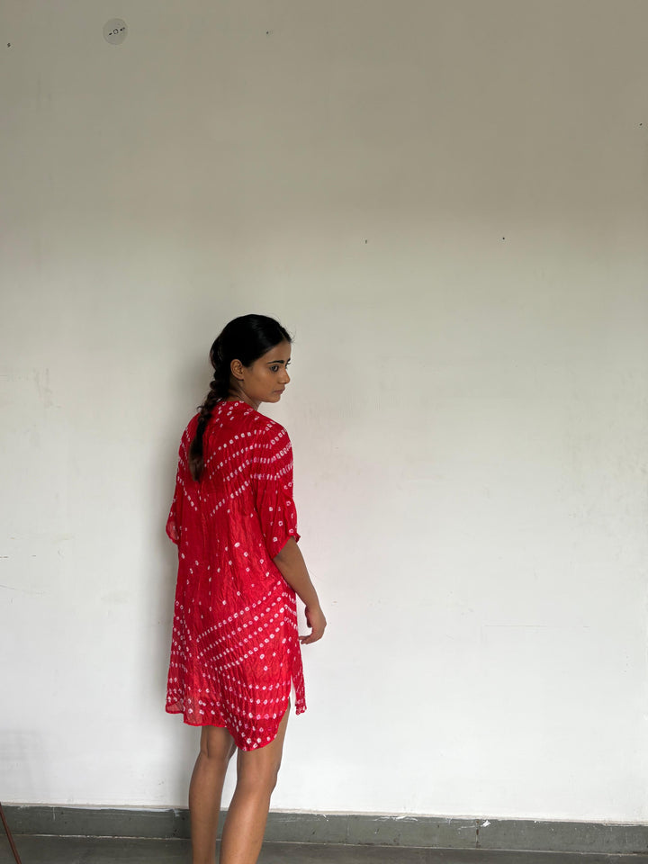 Bandhej Dress (Red)