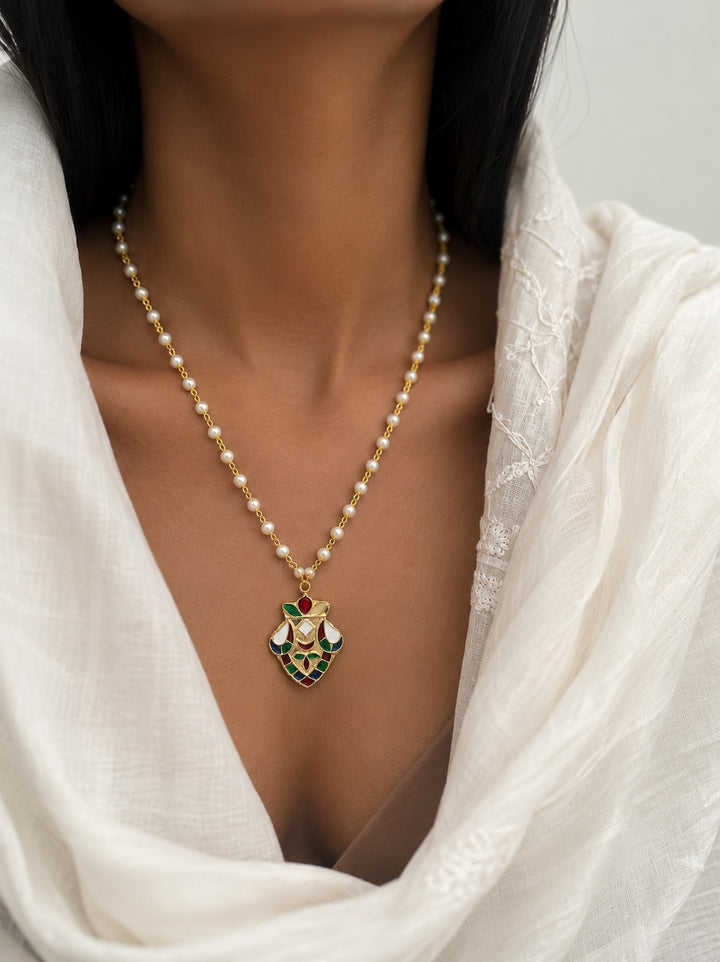 Navratan fish necklace