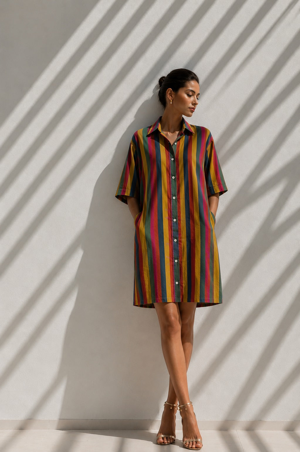 Rounded shirt dress
