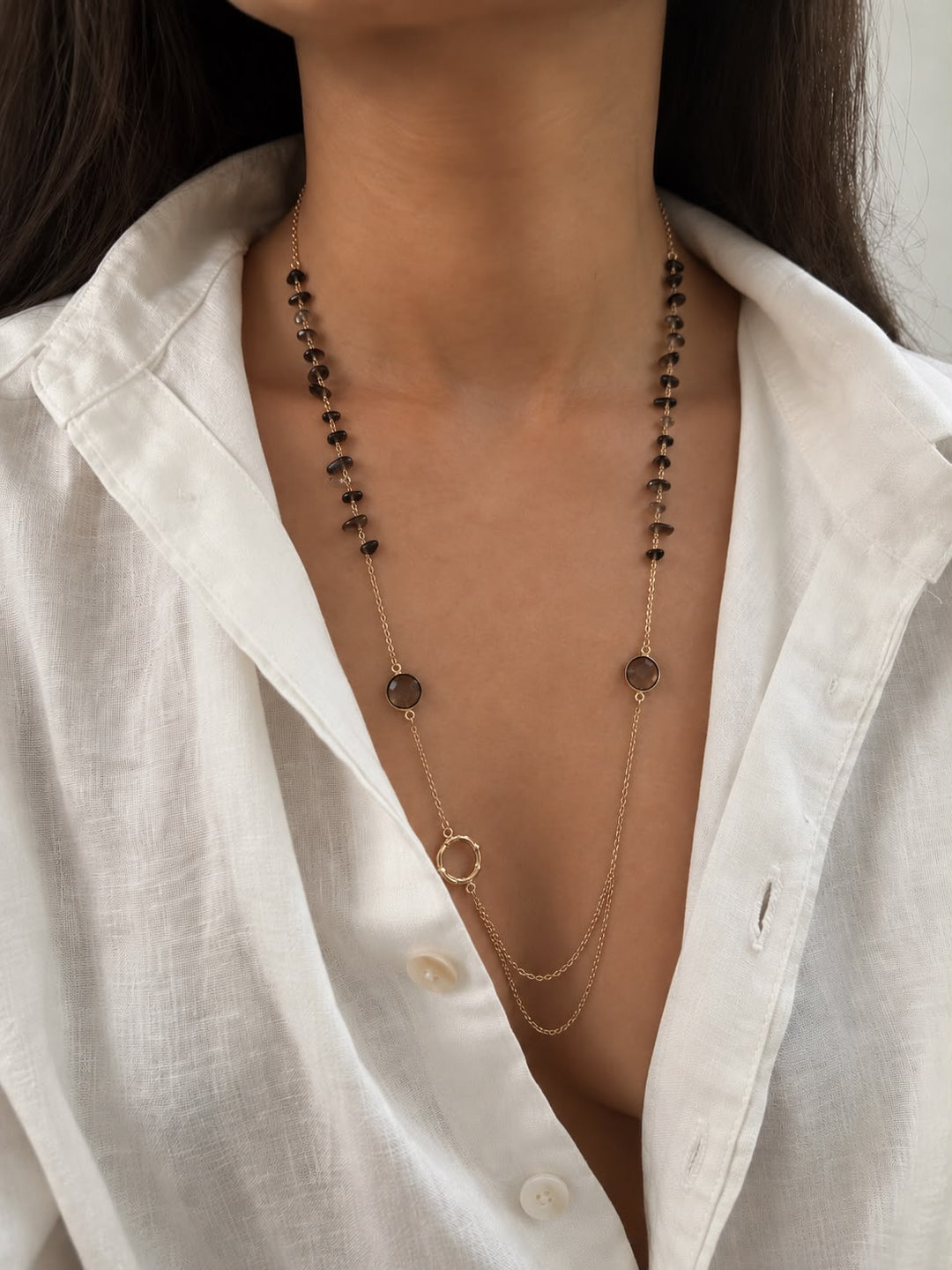 Long stone necklace