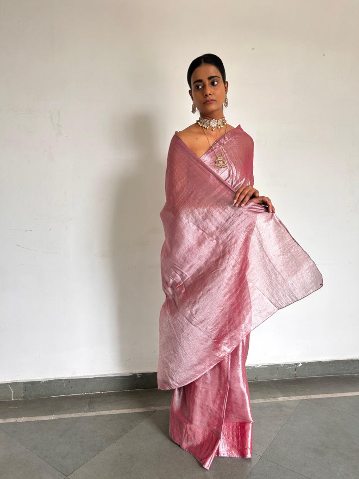 Fushia  pink saree