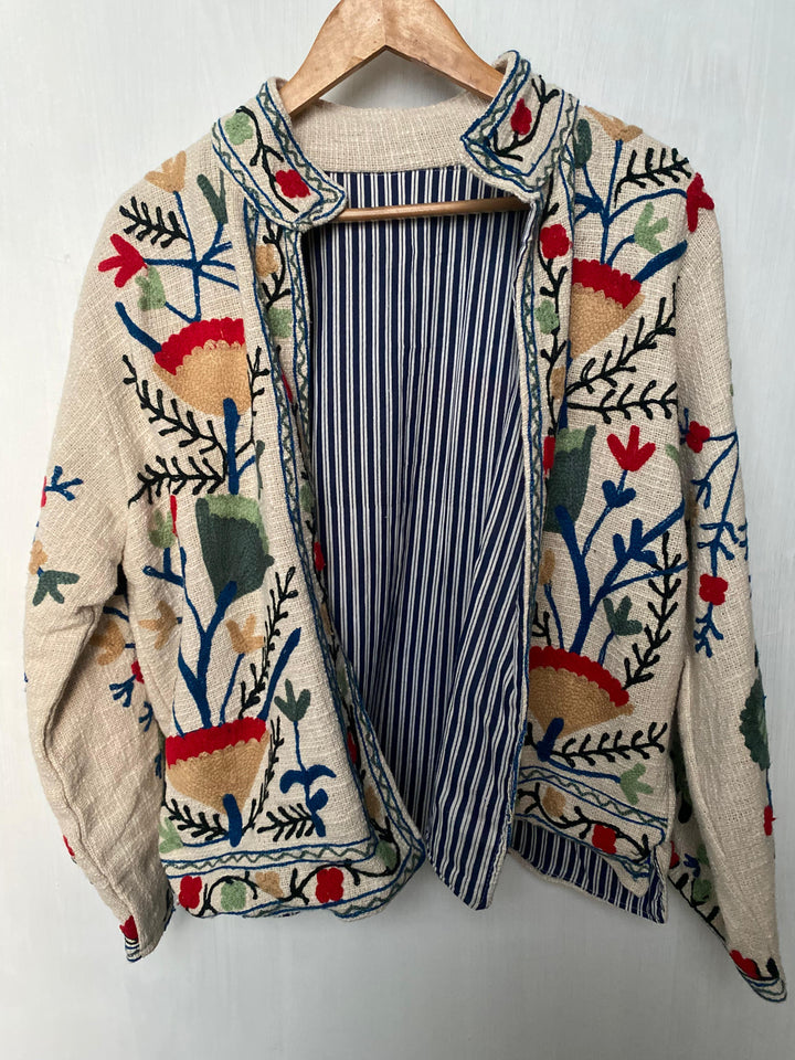 Hand embroidered sujani Coat
