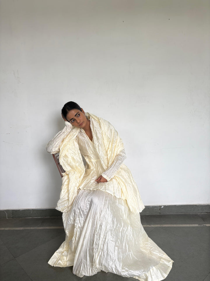 Crushed skirt kurta dupatta set