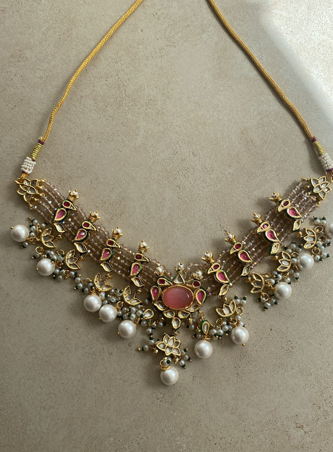 Birdie bandhani choker necklace set