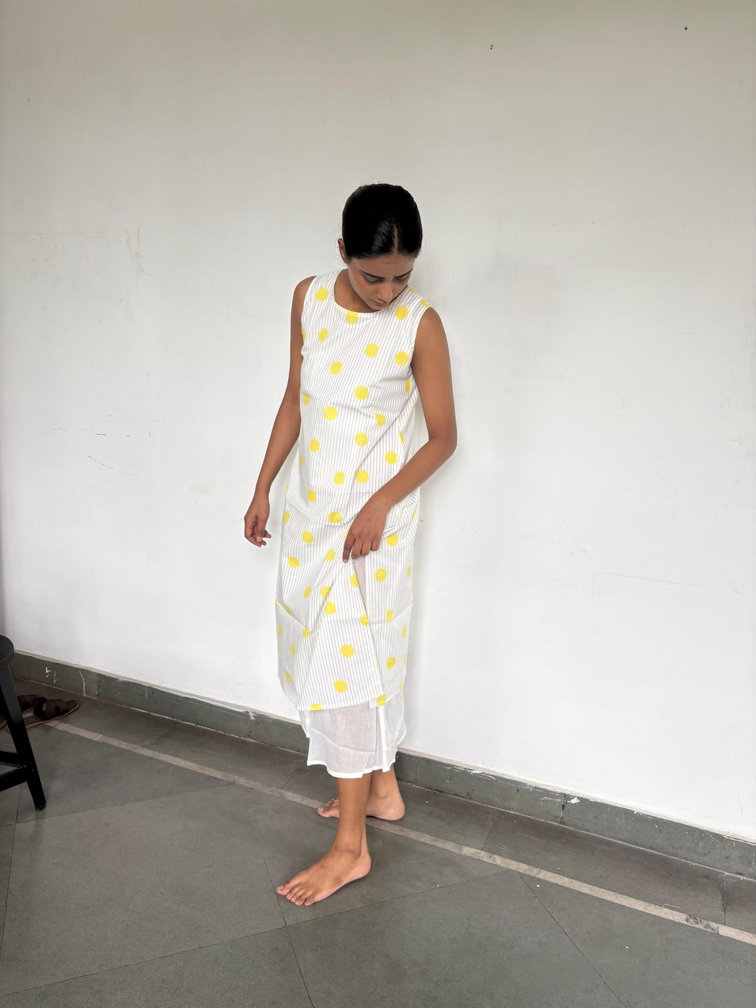 Polka straight dress