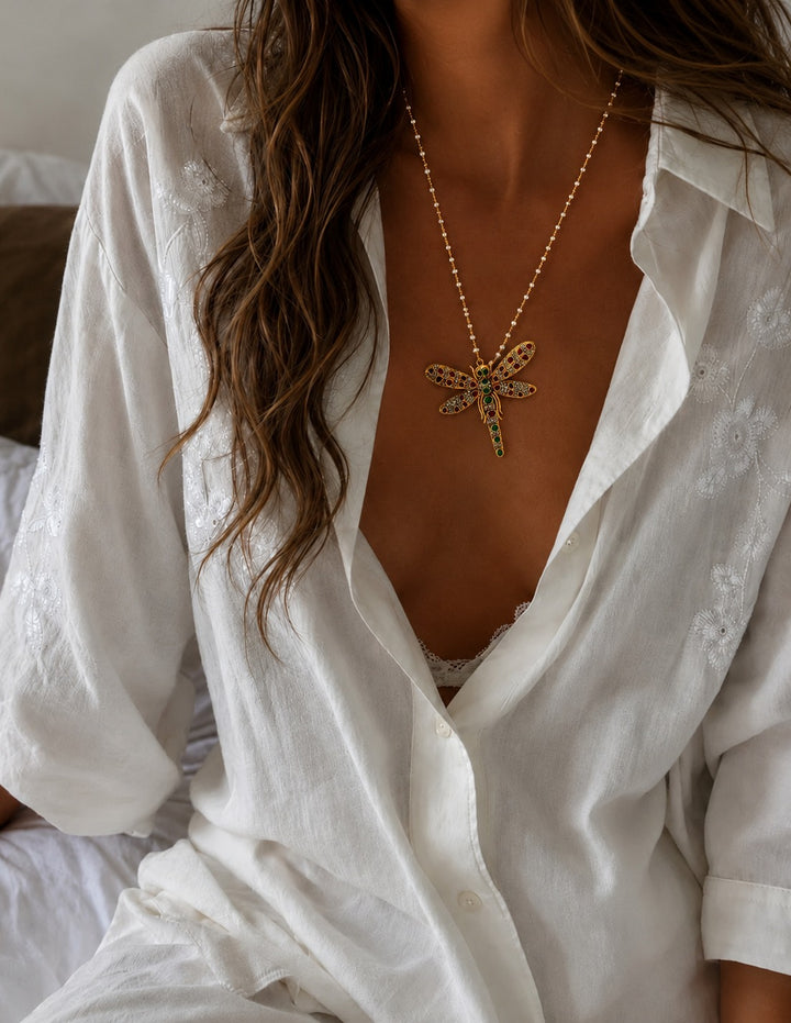 Dragonfly jadau necklace