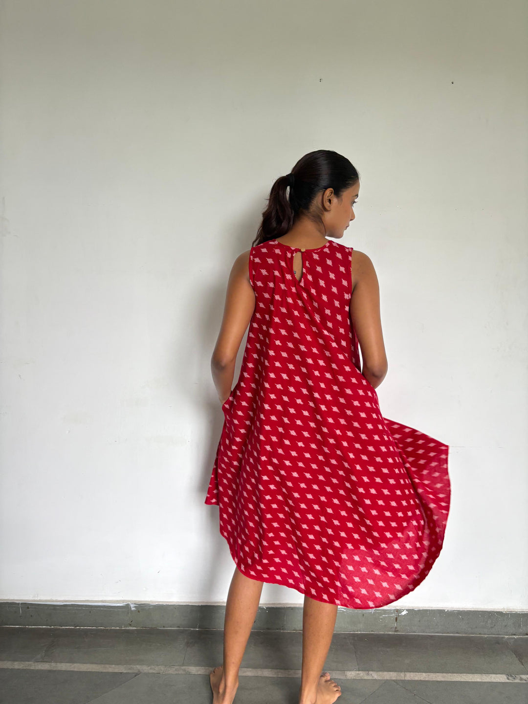 Ikat dress red