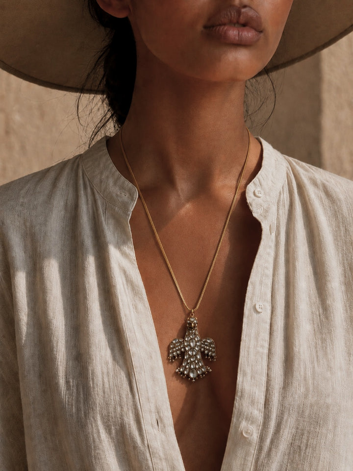 Peach haven eagle necklace