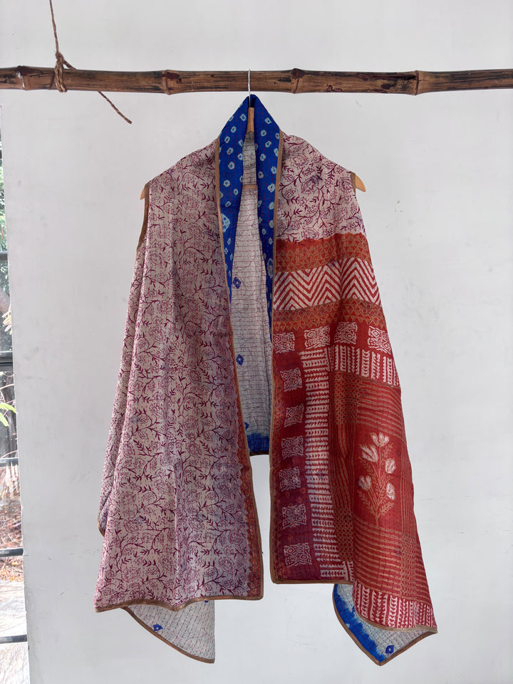 Reversible Kantha cape