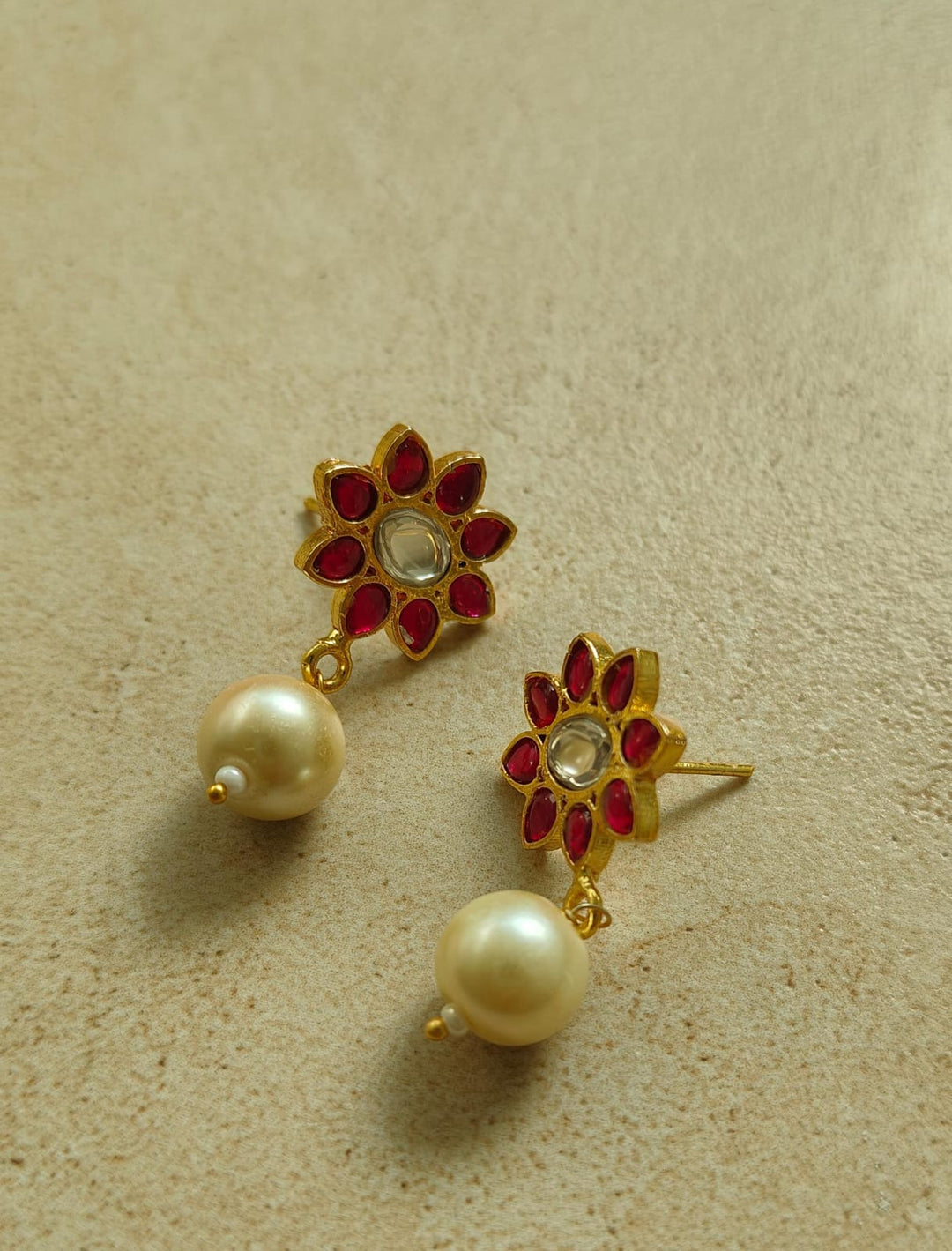 Sunflower pearl earrings