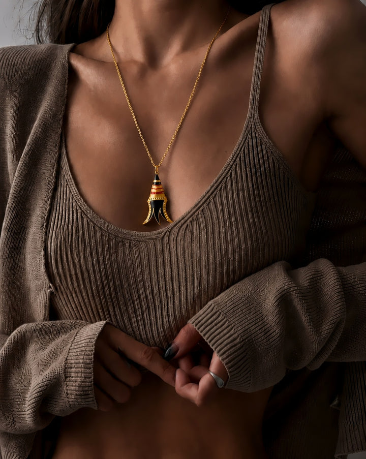 Black Trishul necklace