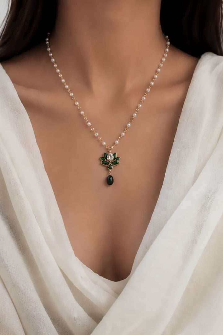 Green Lotus Necklace