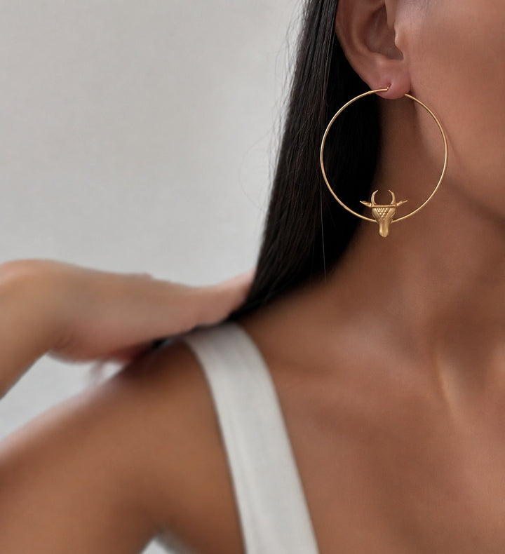 Cow Hoop Earrings