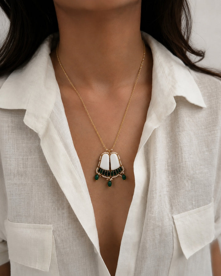Lotus Feet White Necklace