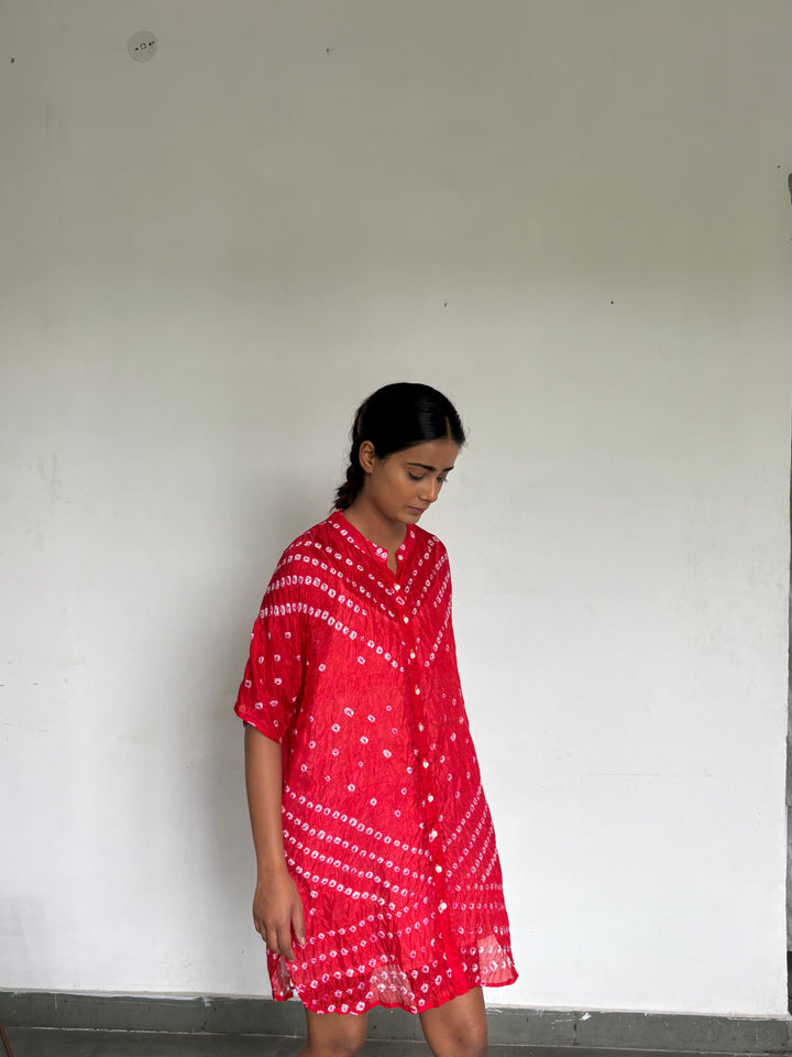 Bandhej Dress (Red)