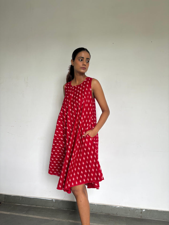 Ikat dress red