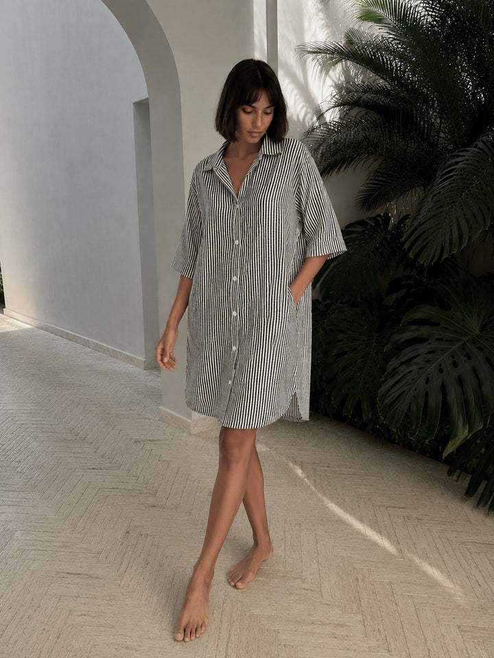 Rounded shirt dress