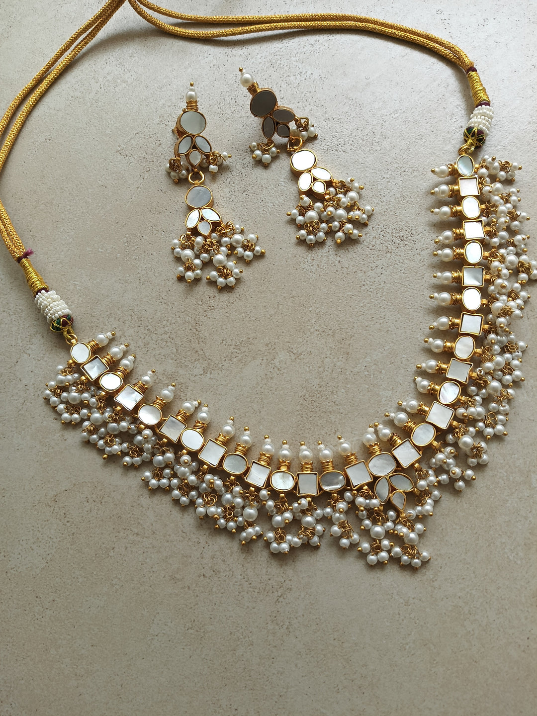 Peridot Naushad Milky Necklace Set